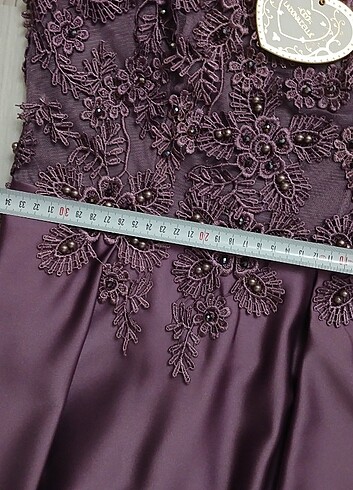 gece elbisesi hiç giyilmedi Sıfır lila rengi - Görsel 15