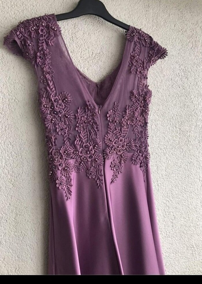 gece elbisesi hiç giyilmedi Sıfır lila rengi - Görsel 5