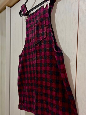 Cep detaylı ekose salopet - Görsel 3