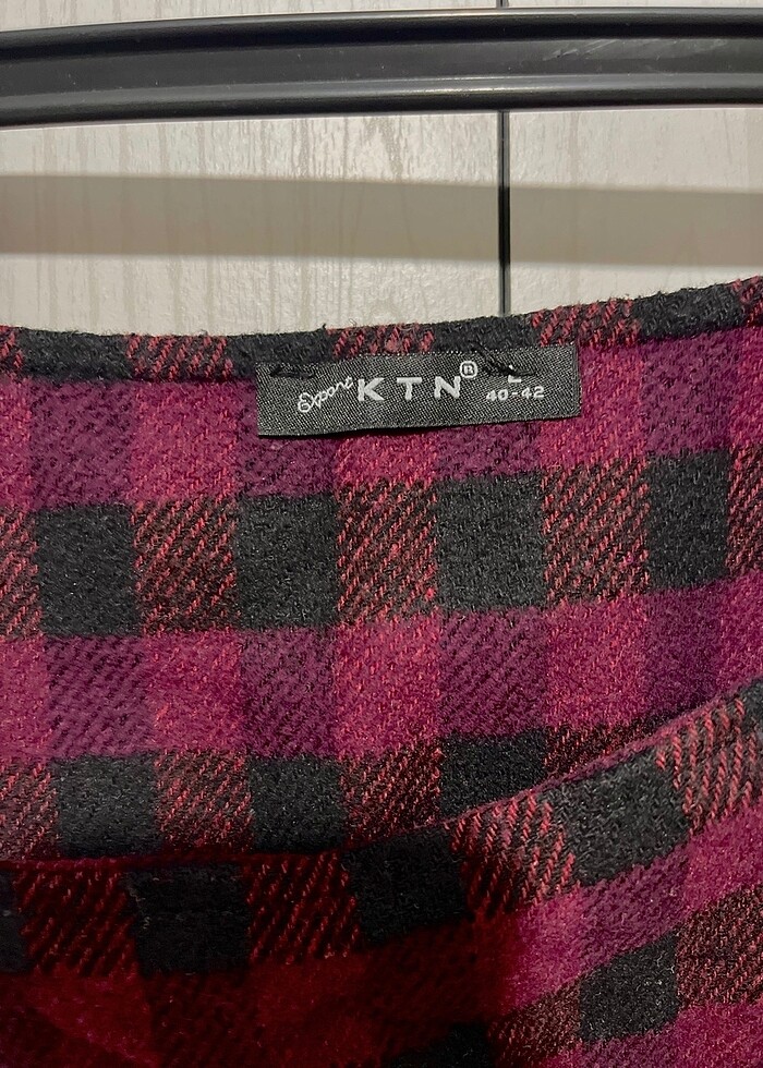 Cep detaylı ekose salopet - Görsel 4