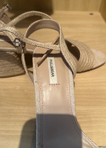 Bej Kadın Dolgu Topuklu Sandalet - Görsel 5