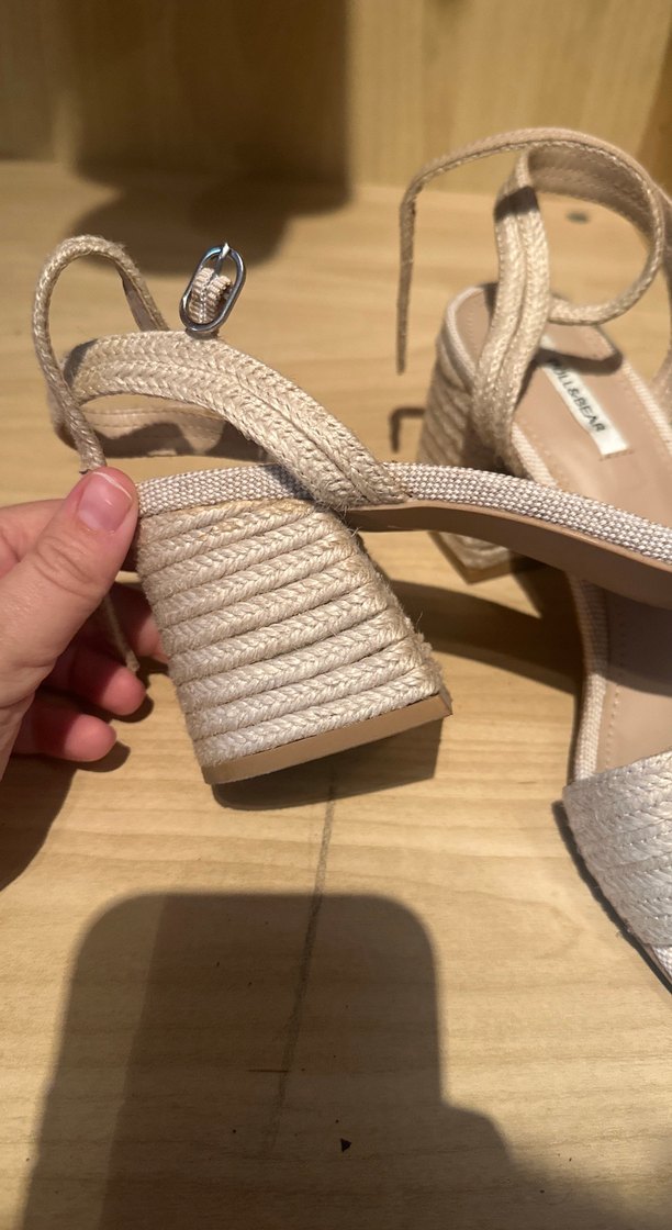 Bej Kadın Dolgu Topuklu Sandalet - Görsel 3