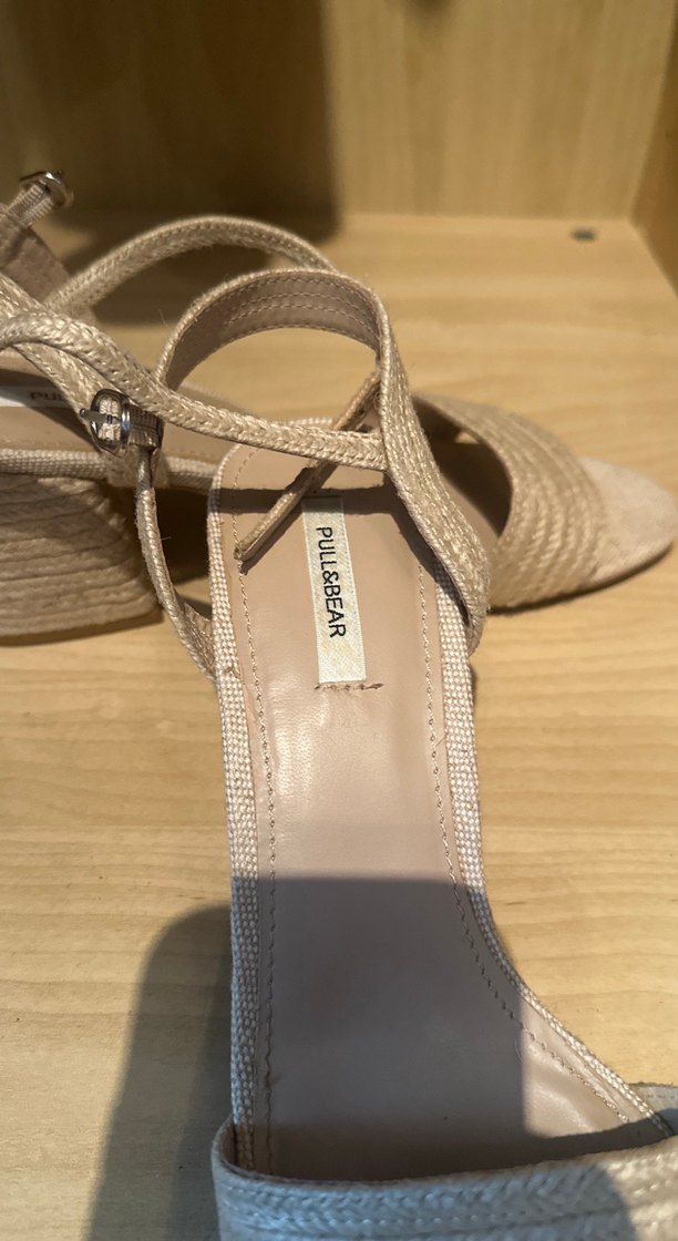 Bej Kadın Dolgu Topuklu Sandalet - Görsel 5