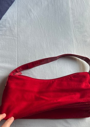 Kırmızı Süet Kadın Omuz Çantası - Görsel 4