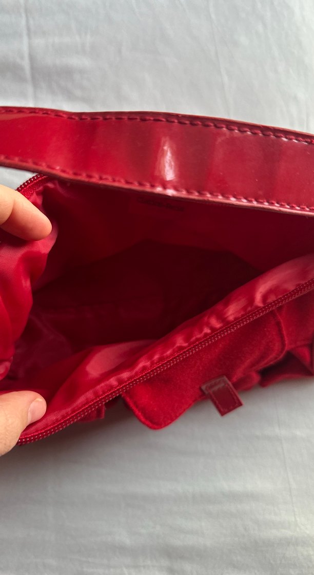 Kırmızı Süet Kadın Omuz Çantası - Görsel 2