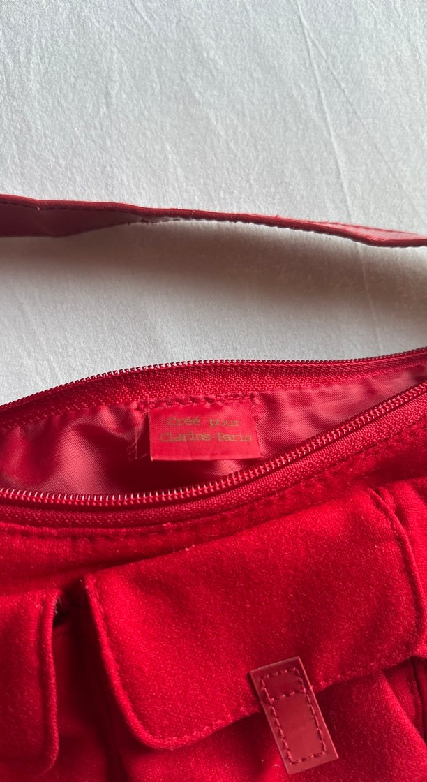 Kırmızı Süet Kadın Omuz Çantası - Görsel 3