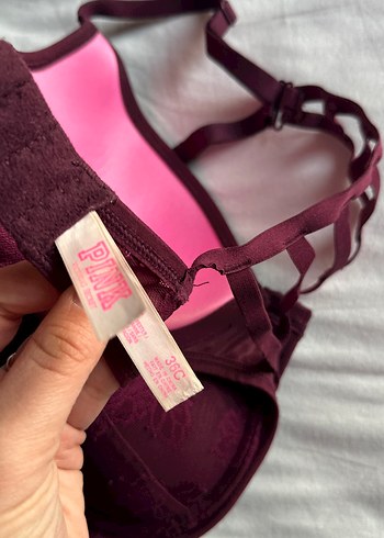 VS Pink Bordo Gotik Desenli Midi Sütyen - Görsel 2