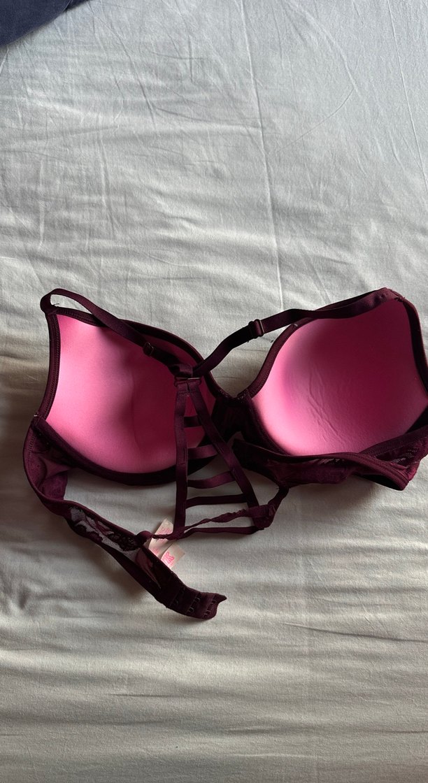 VS Pink Bordo Gotik Desenli Midi Sütyen - Görsel 3