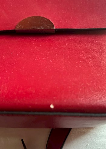 Zara Kırmızı Deri Kadın Sırt Çantası - Görsel 2