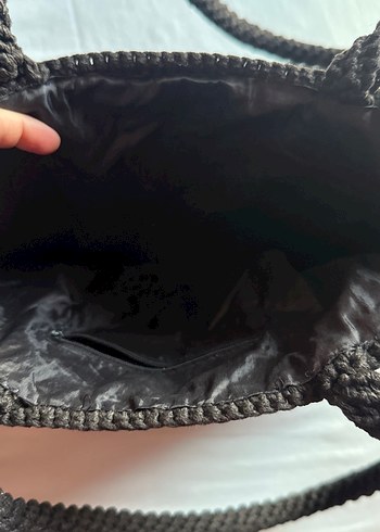 Siyah Örgü Kadın Çanta - Görsel 2