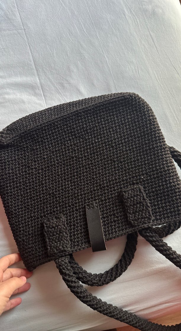 Siyah Örgü Kadın Çanta - Görsel 3