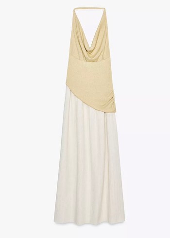 Zara Zara kombinasyonlu halter yaka elbise
