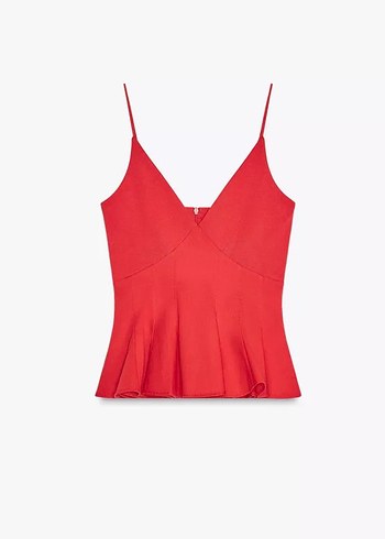 s Beden kırmızı Renk Zara kombinasyonlu peplum top