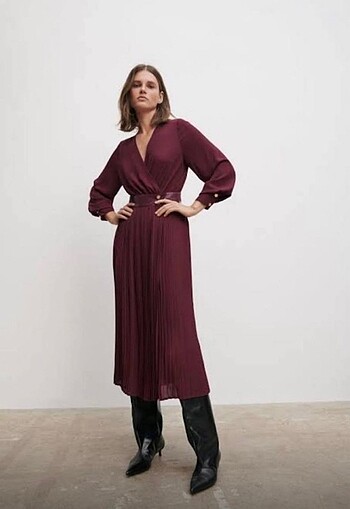Zara midi boy şık elbise