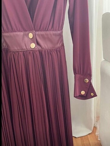 xs Beden bordo Renk Zara midi boy şık elbise