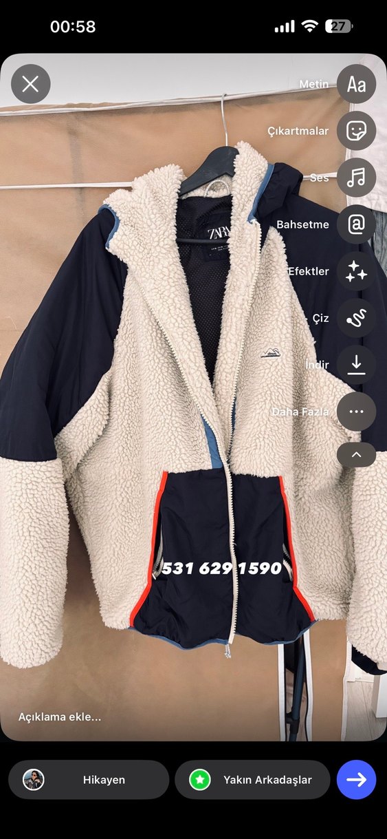 Kadın Gri Camel Fermuarlı Midi Mont - Görsel 2