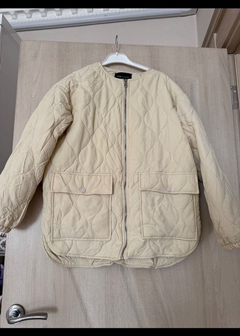 Bej Kadın Fermuarlı Keten Ceket - Görsel 2