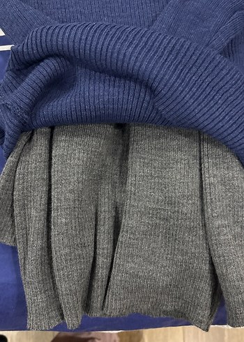 Kadın Lacivert Yüksek Yaka Triko Kazak - Görsel 2