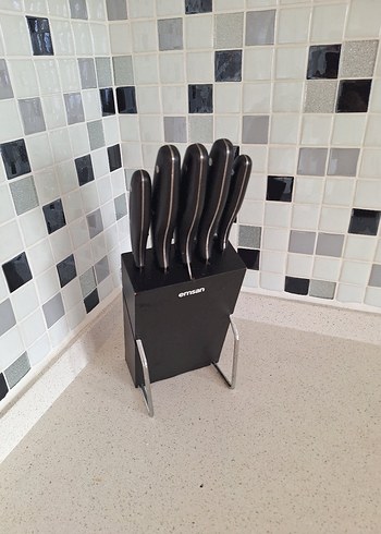 Emsan Siyah Bıçak Seti ve Standı - Görsel 3