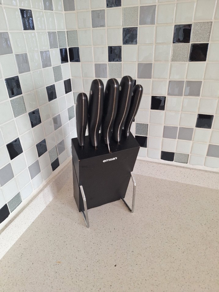 Emsan Siyah Bıçak Seti ve Standı - Görsel 3