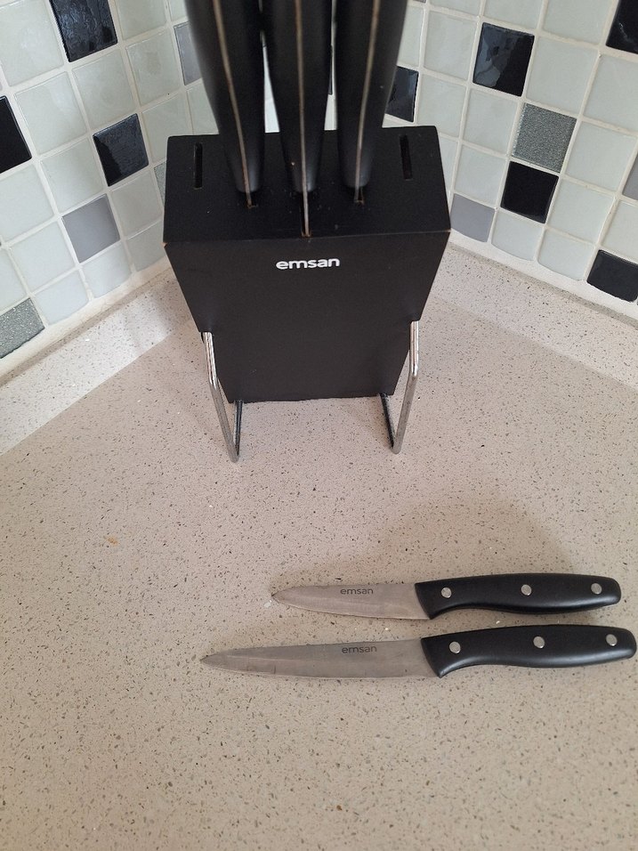 Emsan Siyah Bıçak Seti ve Standı - Görsel 2