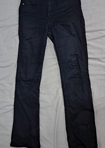 Siyah Normal Boy Kadın Boru Paça Denim Pantolon