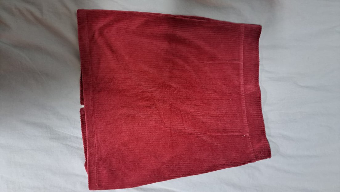 Kırmızı Fermuarlı Mini Etek - Görsel 2