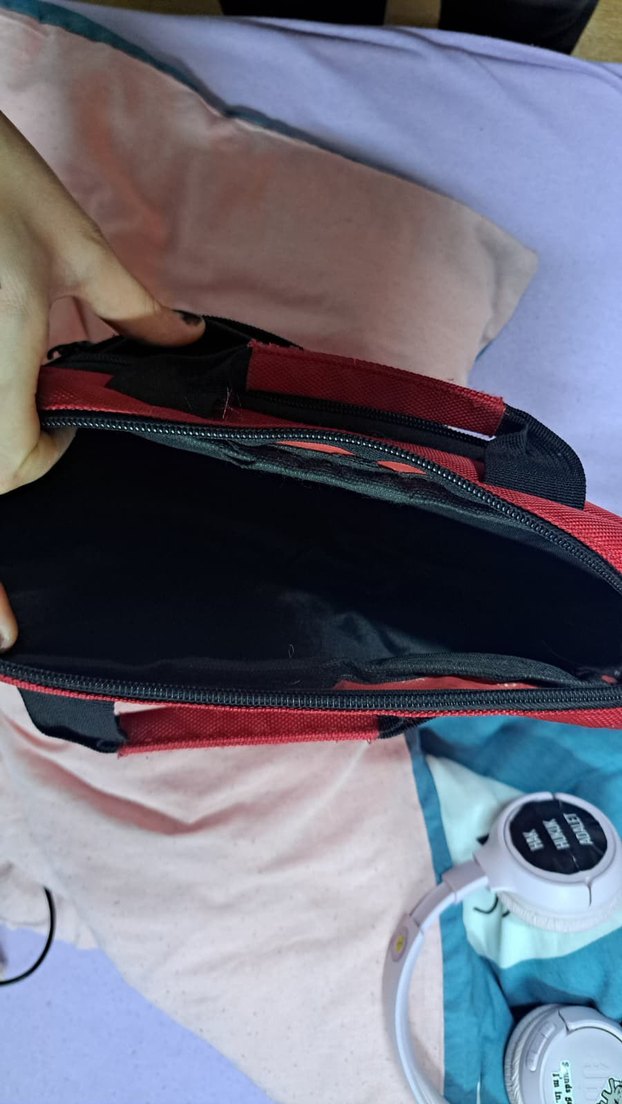 Kırmızı Fermuarlı Erkek Omuz Çantası - Görsel 3