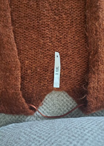 Kahverengi Kadın Yün Triko Hırka - Görsel 2