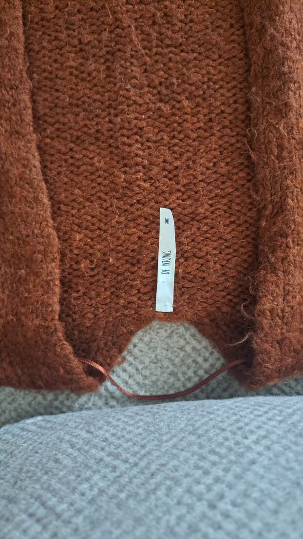 Kahverengi Kadın Yün Triko Hırka - Görsel 2