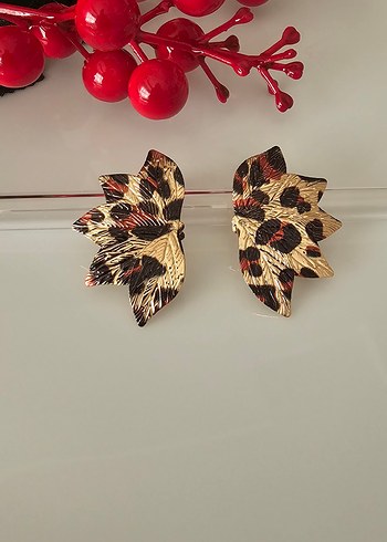 Beden Leopar Desenli Zara Model Bohem Küpe