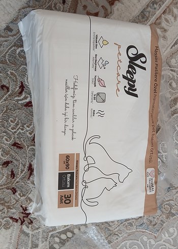 Sleepy Sleepy Hassas Patilere Hipoalerjenik Pet Bakım Örtüsü 30'lu
