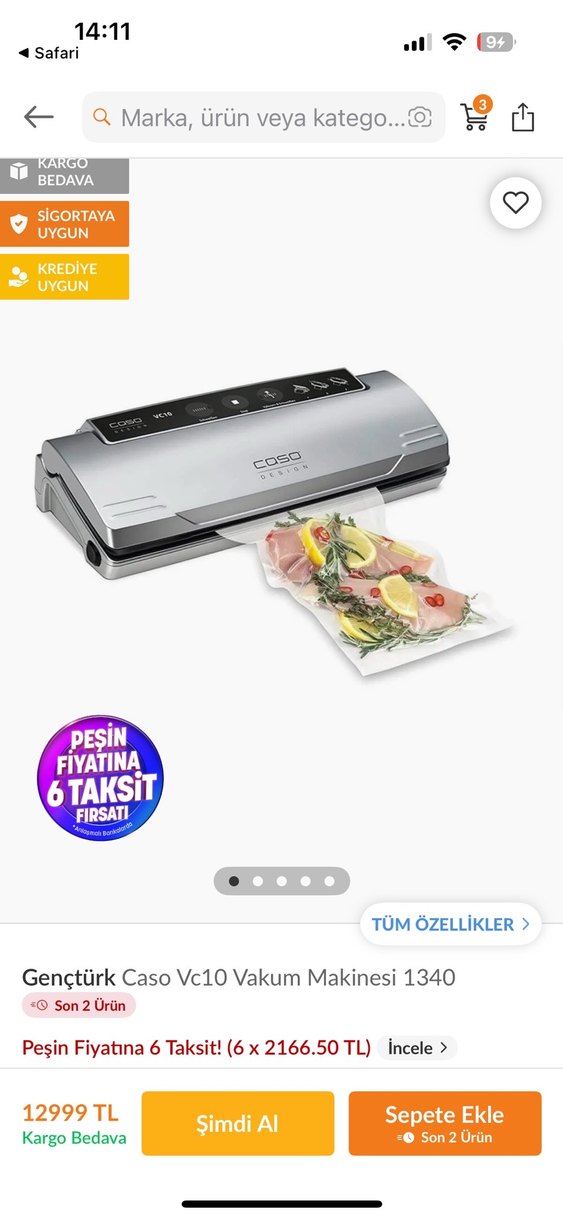 Caso VC10 Vakumlu Paketleme Makinesi - Görsel 2