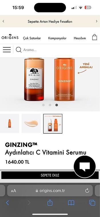 Sephora ORİGİNS C VİTAMİNİ SERUM