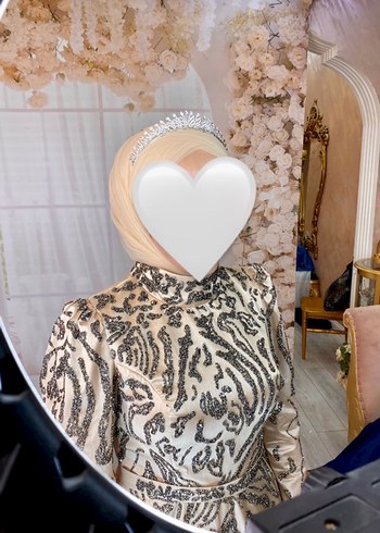 Parlak Zebra Desenli Uzun Abiye Elbise