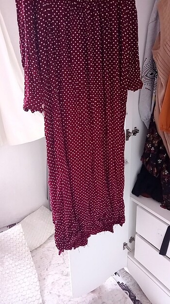 40 Beden bordo Renk Anneli kızlı elbise