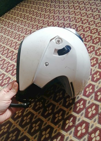 Beyaz Baskılı Biker Motosiklet Kaskı - Görsel 8