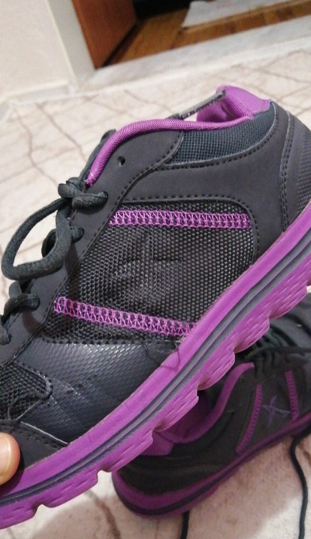 Mor Siyah Bağcıklı Spor Kadın Spor Ayakkabısı - Görsel 4