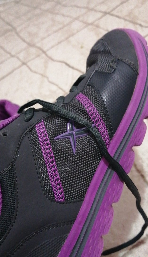 Mor Siyah Bağcıklı Spor Kadın Spor Ayakkabısı - Görsel 3