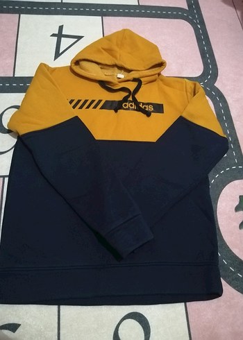 Erkek Kapüşonlu Sarı-Siyah Sweatshirt
