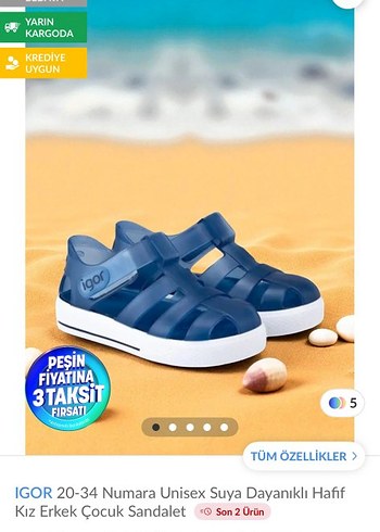 IGOR Unisex Mavi Suya Dayanıklı Çocuk Sandalet