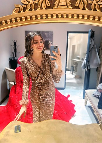 rose Gold pullu ışıltılı elbise - Görsel 2