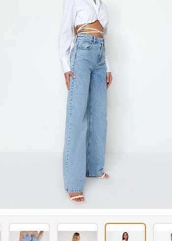 Geniş Kesim Midi Kadın Kot Pantolon - Görsel 2