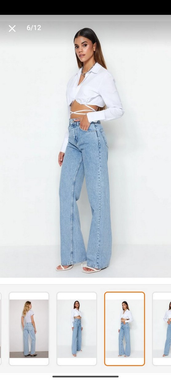 Geniş Kesim Midi Kadın Kot Pantolon - Görsel 3