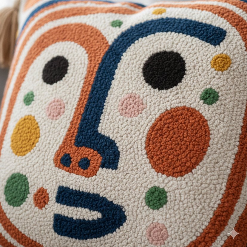 Bohem Tarzı Nakışlı Renkli Dekoratif Yastık - Görsel 2