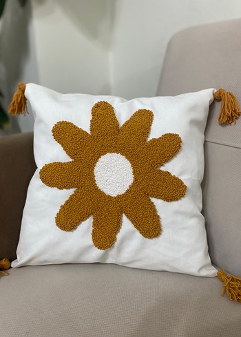 Zara Home Sarı Nakışlı Bohem Dekoratif Yastık