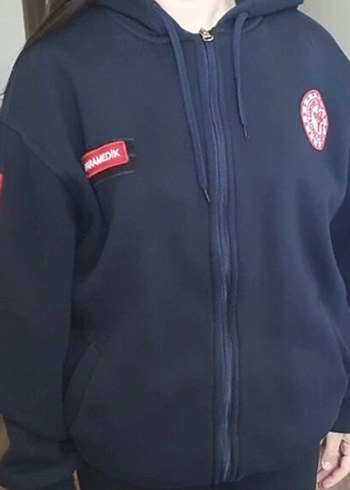 Paramedik Acil sağlık kapüşonlu hırka - Görsel 2