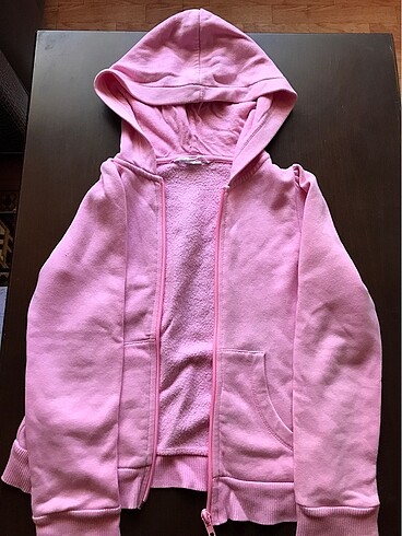 H&M kız çocuk pembe kapüşonlu sweat 4-5 yaş