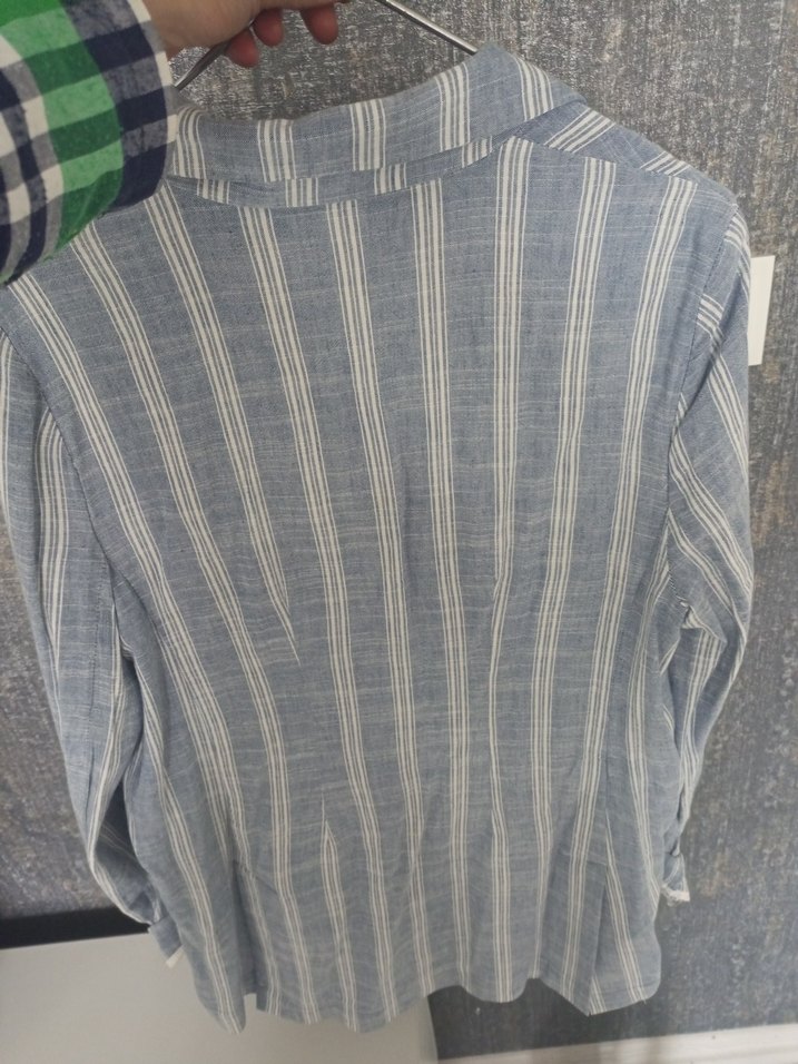 Mavi Çizgili İnce Dokulu Blazer Ceket — görsel 6/7