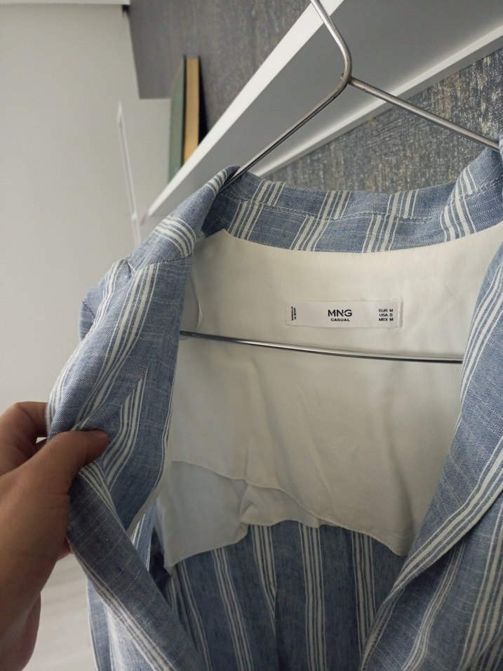 Mavi Çizgili İnce Dokulu Blazer Ceket — görsel 5/7